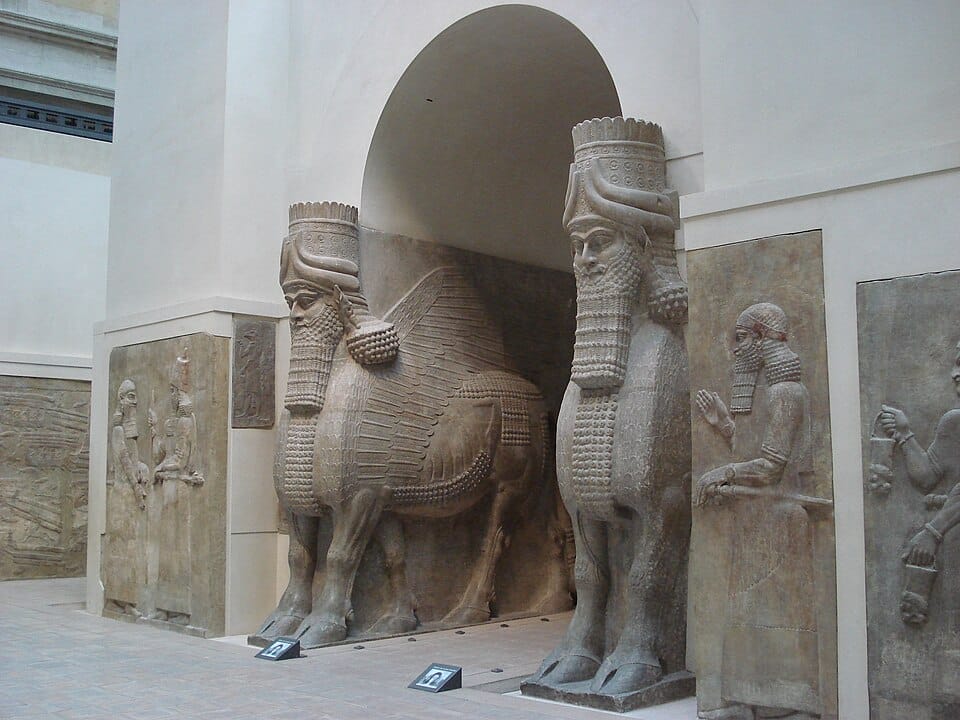 Lamassu — winged bulls from Khorsabad, Assyria