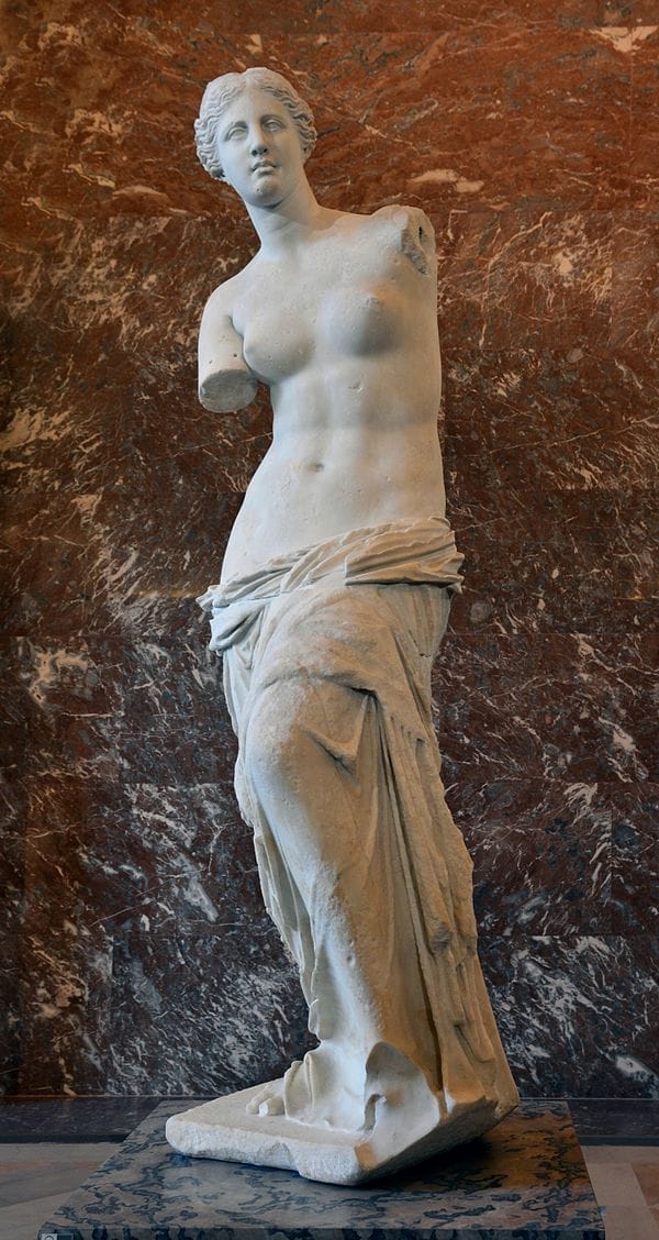 Venus de Milo, ancient Greek sculpture of Aphrodite at the Louvre